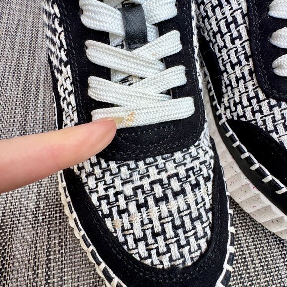 Universal Threads Persephone Platform Sneakers Womens Size 7 Black White Woven - Picture 8 of 12